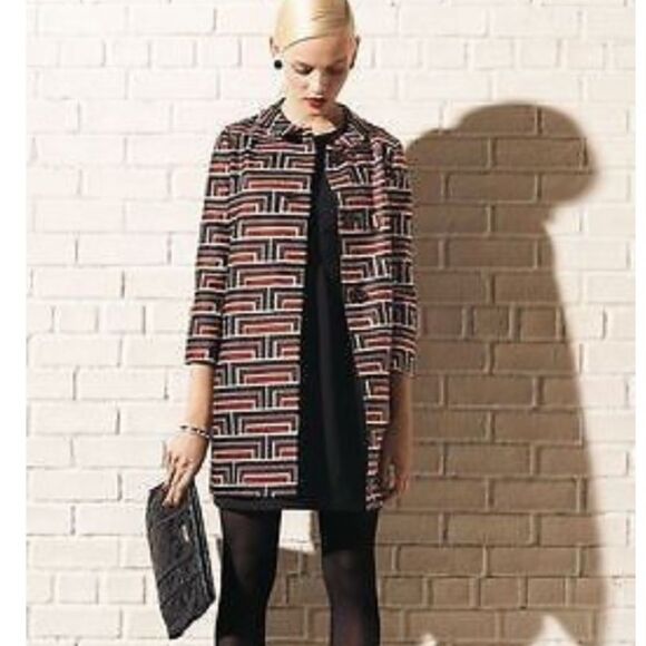 KATE SPADE x FLORENCE BROADHURST | Carolyn Step Printed Lea Coat Women’s 0 - Picture 1 of 13